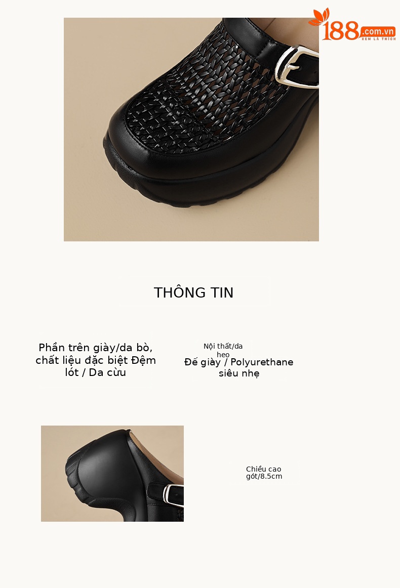 Dép sandal nữ quai chữ V đế dày mũi tròn phong cách Birkenstock — màu đen, bạc chi tiết 2