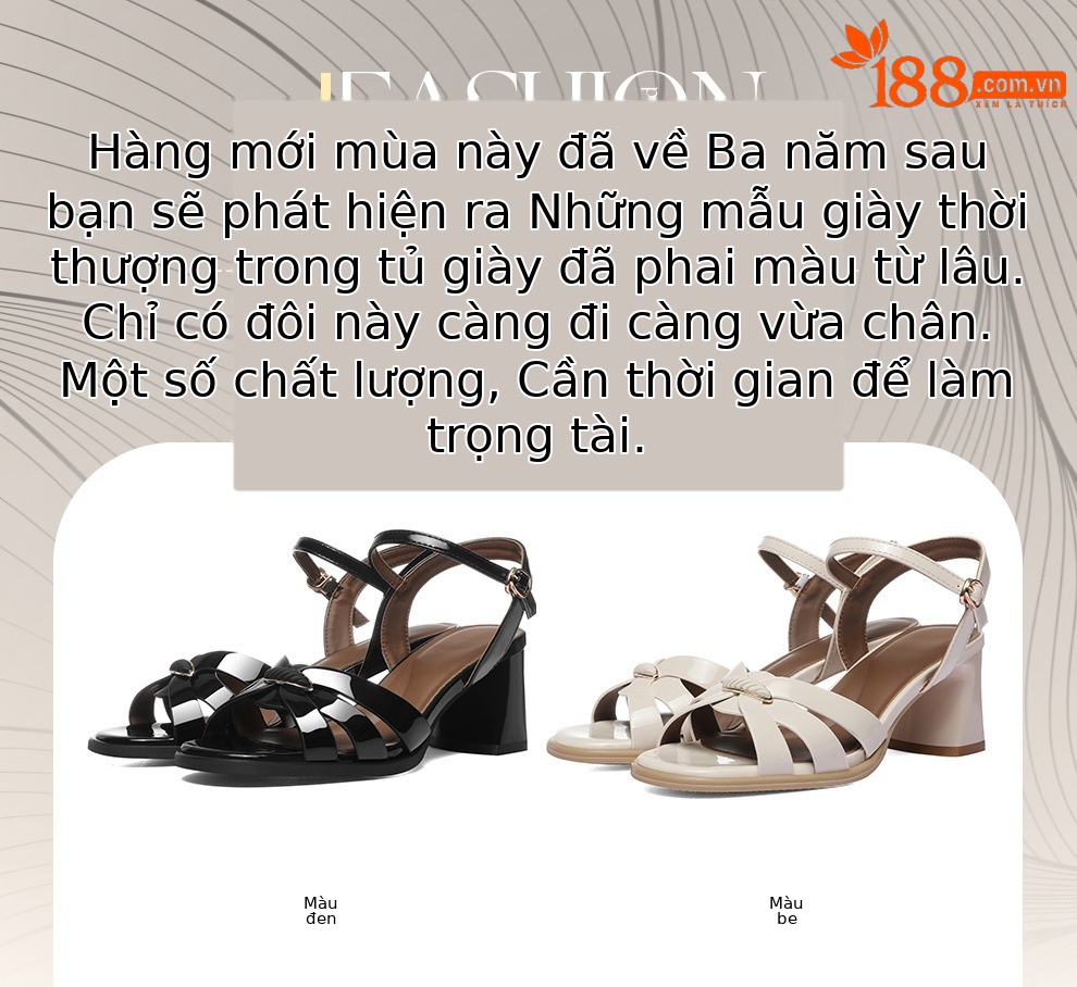 Sandal cao gót nữ mũi nhọn quai ngang khóa, gót thô 6 cm, da bóng — 6119 Da đen, 6119 Màu be chi tiết 1