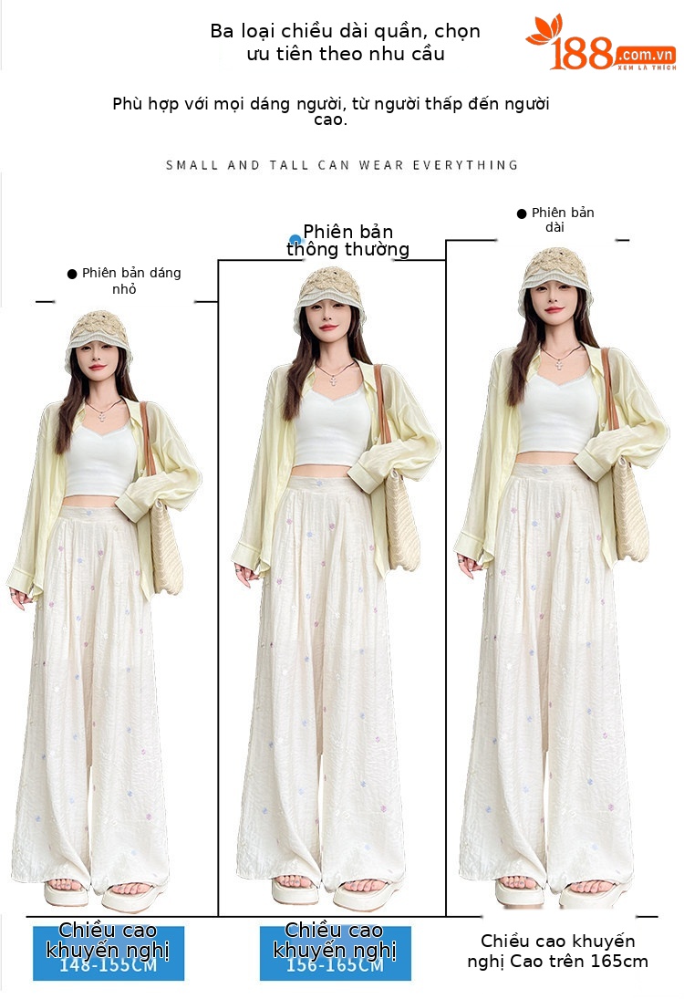 Quần culottes nữ ống rộng cạp cao vải linen phối sợi mát, dáng suông rủ nhẹ — Nhỏ màu hồng chi tiết 4