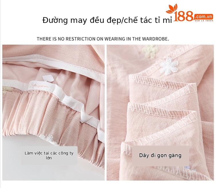 Quần culottes nữ ống rộng cạp cao vải linen phối sợi mát, dáng suông rủ nhẹ — Nhỏ màu hồng chi tiết 17