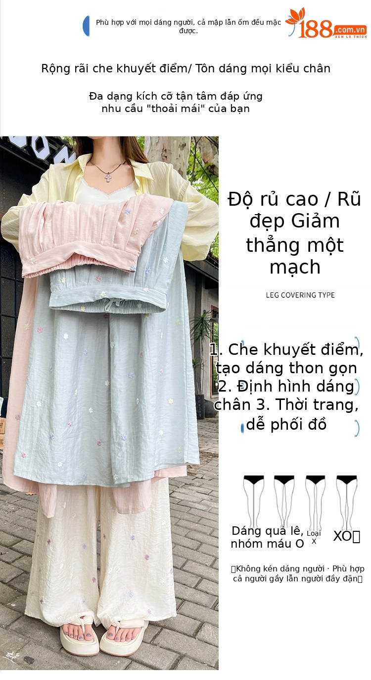Quần culottes nữ ống rộng cạp cao vải linen phối sợi mát, dáng suông rủ nhẹ — Nhỏ màu hồng chi tiết 21