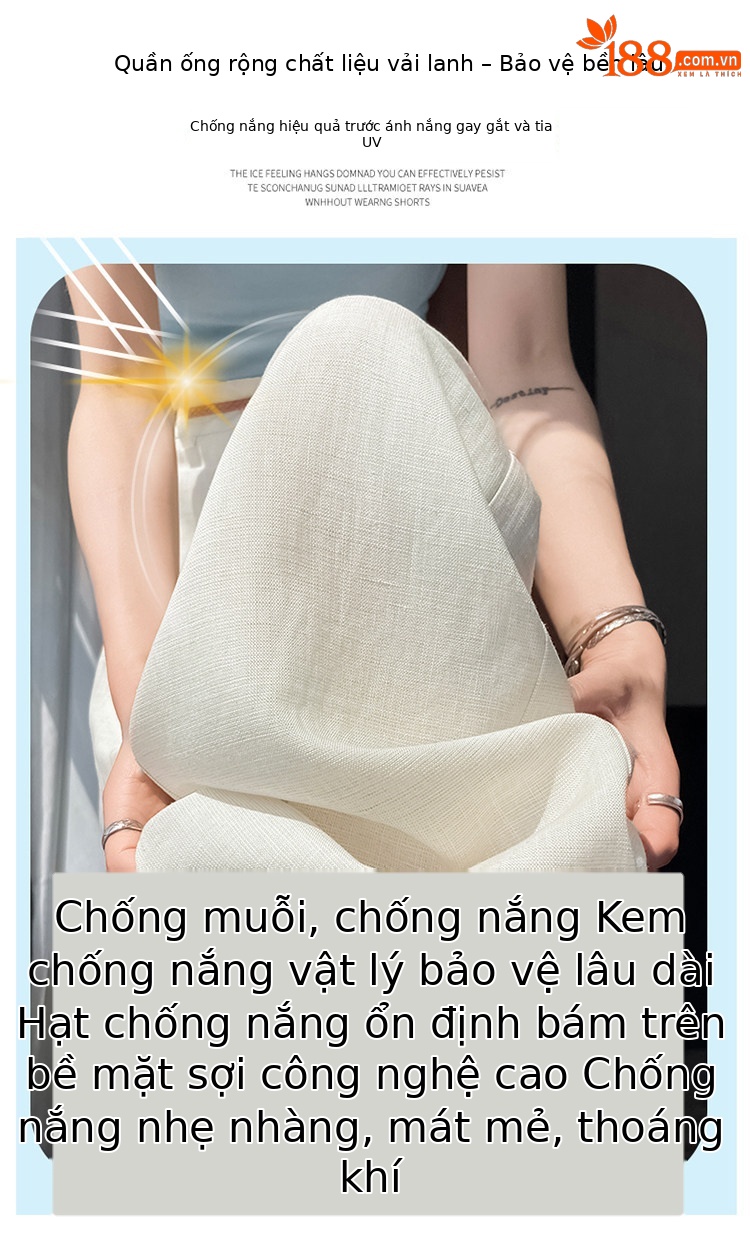 Quần tây nữ ống đứng cạp cao suông rộng dáng dài — Màu đen thông thường chi tiết 9