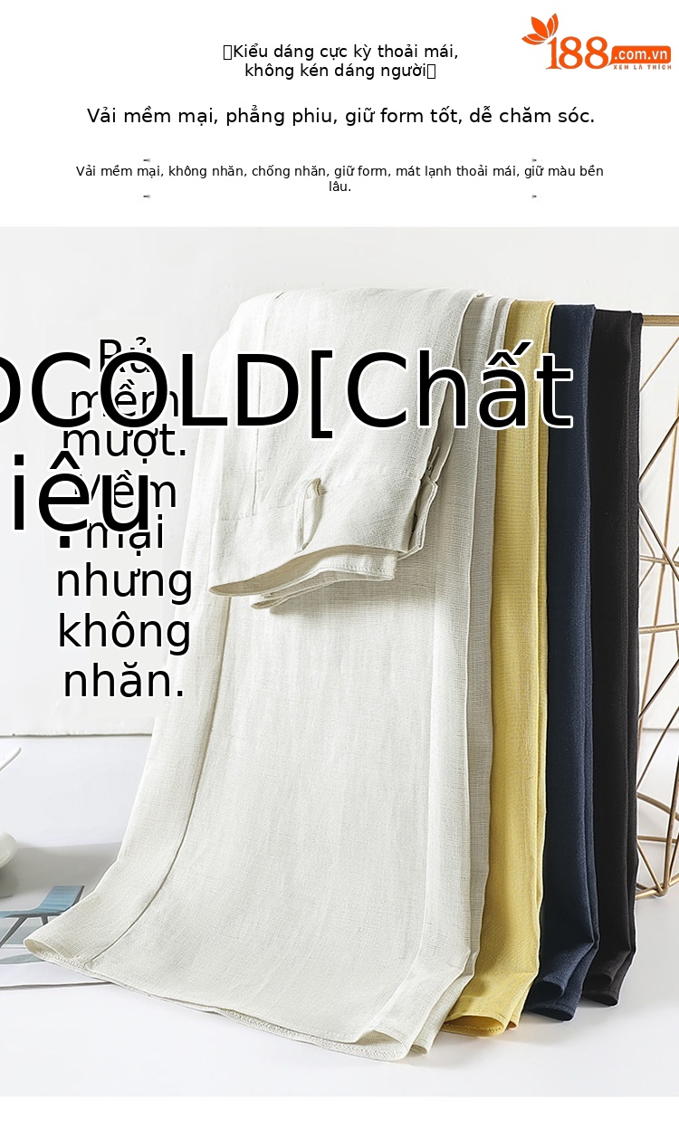 Quần tây nữ ống đứng cạp cao suông rộng dáng dài — Màu đen thông thường chi tiết 21