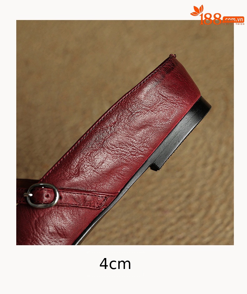 Dép mule nữ da cừu mũi tròn hở gót, gót thấp 4 cm, phong cách thời trang hè — đen chi tiết 21