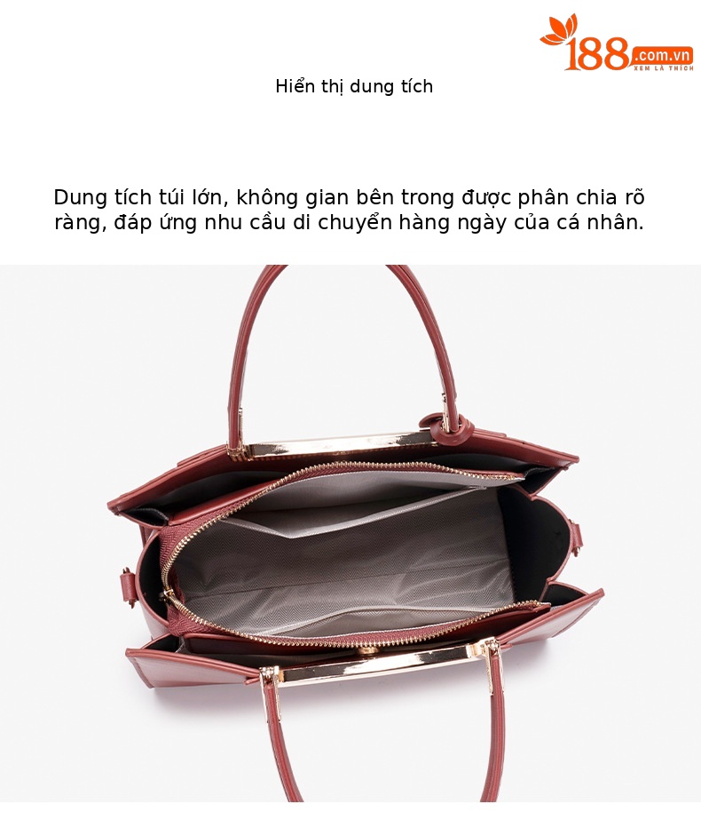 Túi xách tay đeo chéo nữ dây xích cao cấp họa tiết Jacquard nâu – phong cách thời trang xuân hè 2026 chi tiết 8