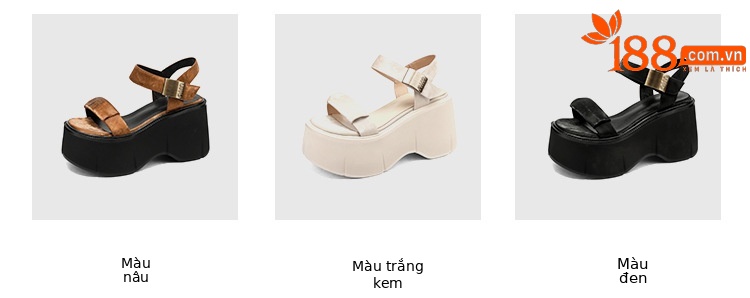 Sandal cao gót nữ phong cách Pháp cổ điển đế xuồng tăng chiều cao hở mũi khóa kim loại — màu nâu, màu đen, màu trắng ngà chi tiết 3