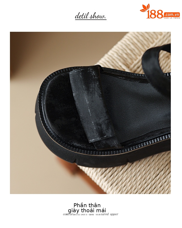 Sandal cao gót nữ phong cách Pháp cổ điển đế xuồng tăng chiều cao hở mũi khóa kim loại — màu nâu, màu đen, màu trắng ngà chi tiết 16