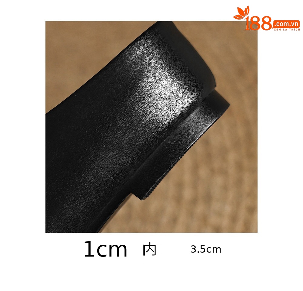 Dép mule nữ da bò mũi trùm gót thấp hở gót, kiểu dáng xỏ lười tiện lợi — màu nâu chi tiết 20