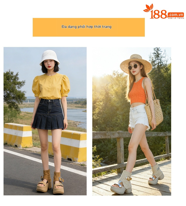 Sandal nữ đế dày hở mũi phong cách La Mã mùa hè 2026 — Nâu caramel 5069-1, Be 5069, Đen 5069-1, Nâu caramel 5069 chi tiết 6