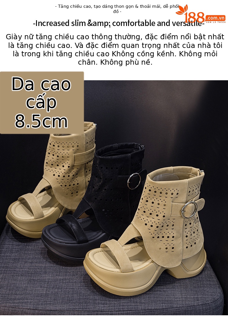 Sandal nữ đế dày hở mũi phong cách La Mã mùa hè 2026 — Nâu caramel 5069-1, Be 5069, Đen 5069-1, Nâu caramel 5069 chi tiết 24