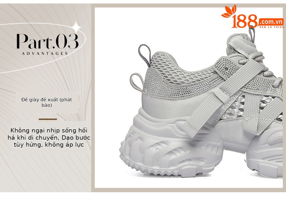 Giày sneaker nữ chunky đế dày, lưới thoáng khí, tăng chiều cao — 6116 Màu be, 6116 Xám tím chi tiết 11