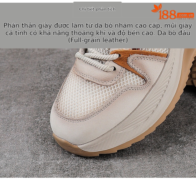 Giày sneaker nữ đế dày phong cách cổ điển, da bò thượng hạng thoáng khí — màu sắc chi tiết 4