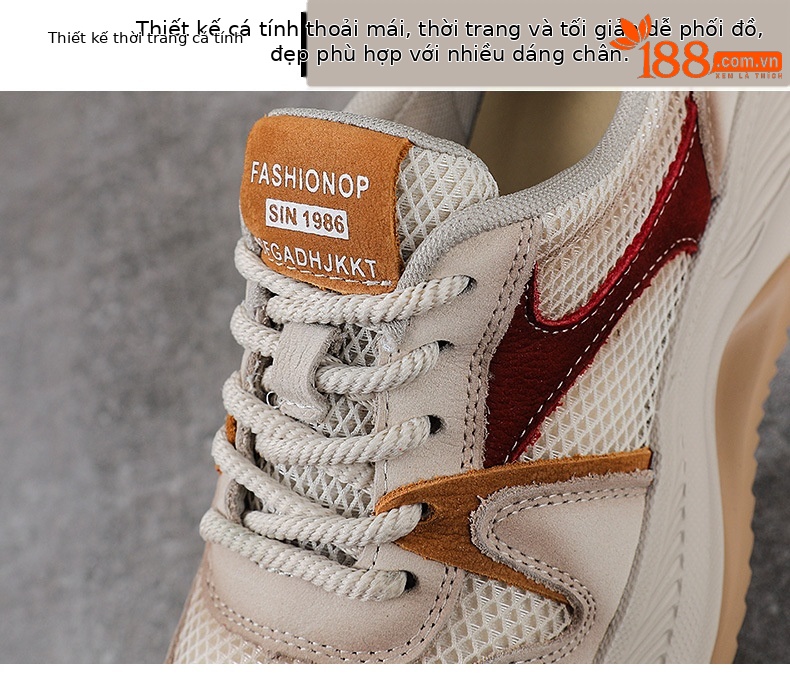 Giày sneaker nữ đế dày phong cách cổ điển, da bò thượng hạng thoáng khí — màu sắc chi tiết 5
