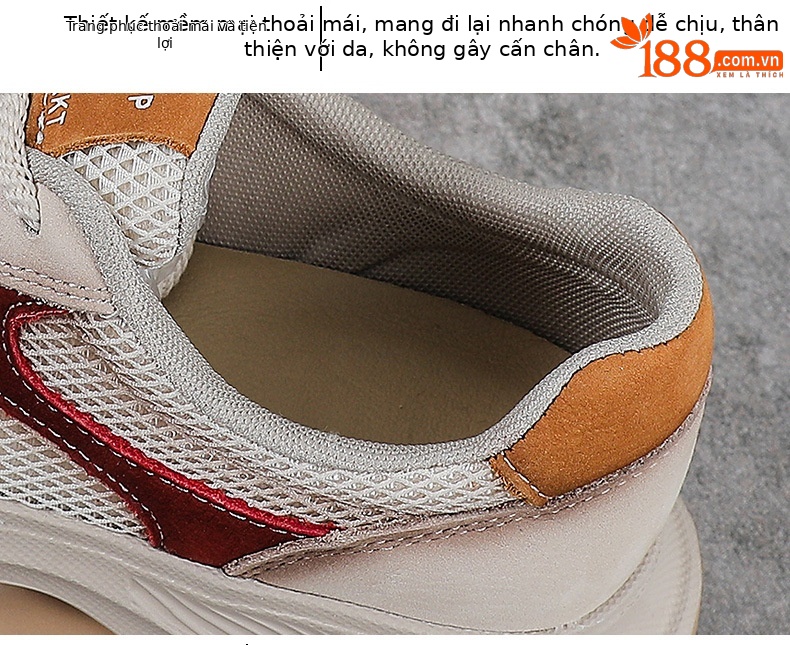 Giày sneaker nữ đế dày phong cách cổ điển, da bò thượng hạng thoáng khí — màu sắc chi tiết 6