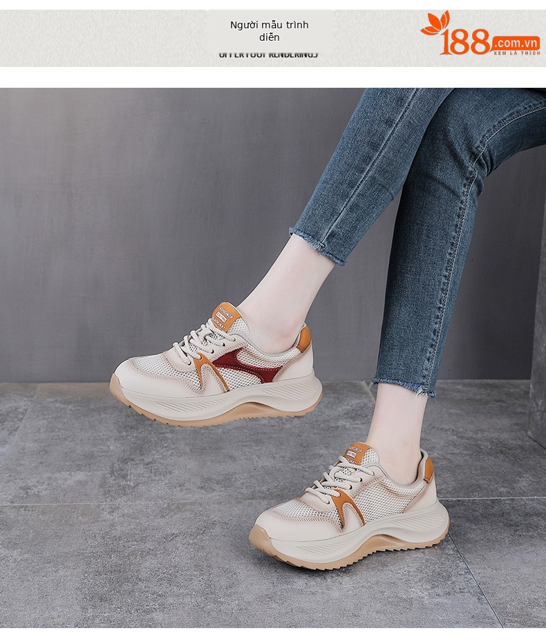 Giày sneaker nữ đế dày phong cách cổ điển, da bò thượng hạng thoáng khí — màu sắc chi tiết 9