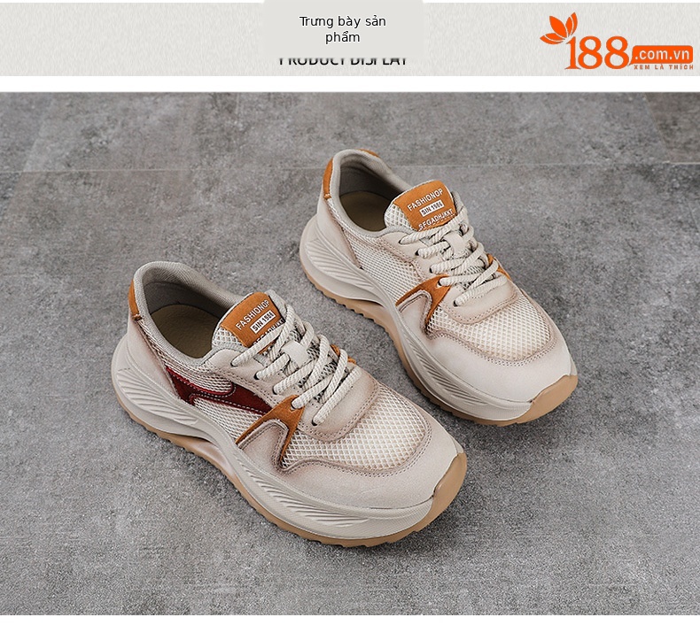 Giày sneaker nữ đế dày phong cách cổ điển, da bò thượng hạng thoáng khí — màu sắc chi tiết 10