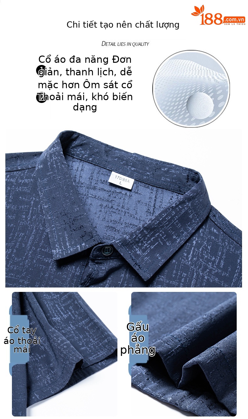 Áo polo nam tay ngắn lụa Mulberry cao cấp cổ bẻ — Xám nhạt 26620 chi tiết 4