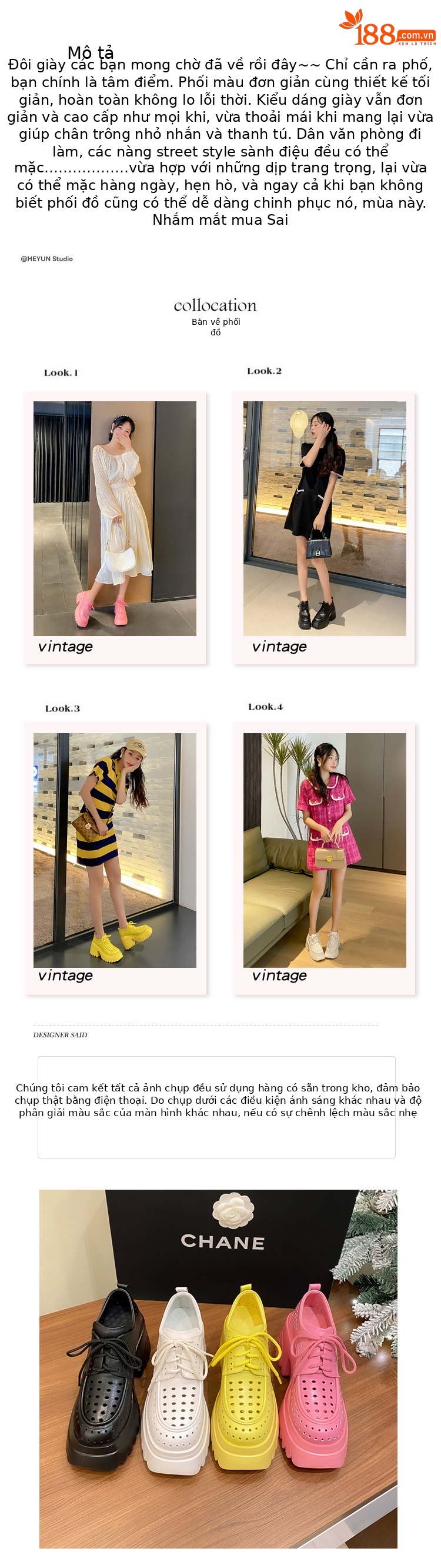 Sandal nữ cao gót đế xuồng da thật hở mũi buộc dây — màu đen, màu hồng, màu trắng ngà, màu vàng chi tiết 2
