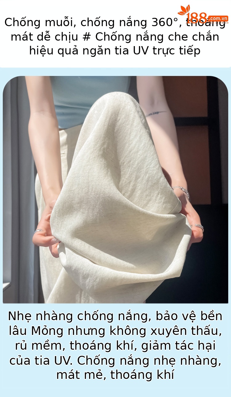 Quần tây nữ ống đứng cạp cao dáng suông vải linen phối khuy — Màu đen thông thường chi tiết 10