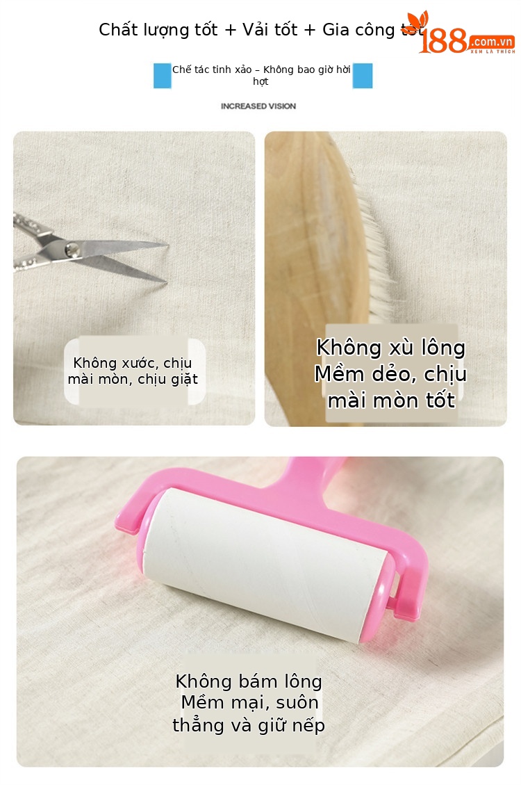 Quần tây nữ ống đứng cạp cao dáng suông vải linen phối khuy — Màu đen thông thường chi tiết 34