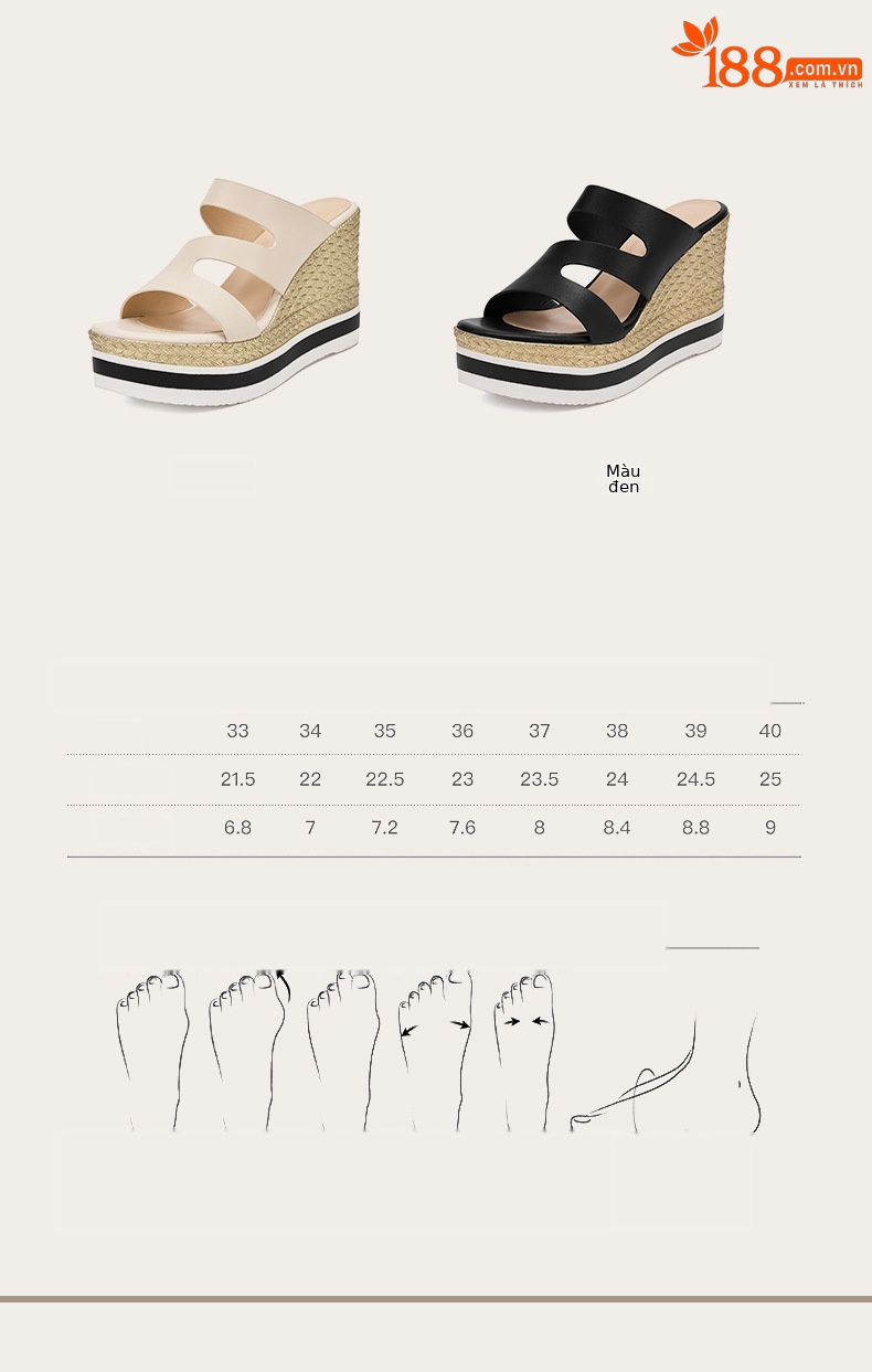 Sandal cao gót nữ hở mũi đế xuồng 10 cm — đen chi tiết 4