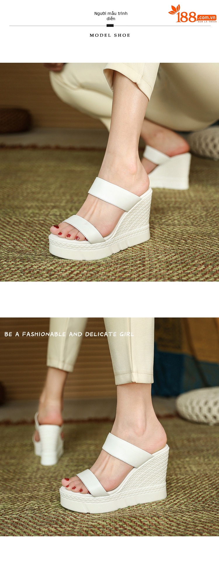 Sandal cao gót nữ hở mũi đế dày 10 cm, phong cách mới mùa xuân hè — đen chi tiết 4