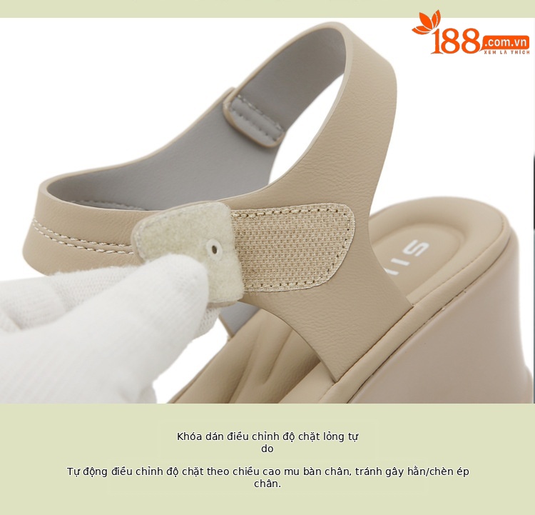 Sandal hở mũi nữ gót xuồng đế bệt quai hậu dán — màu đen, xanh lá cây, màu mơ chi tiết 4