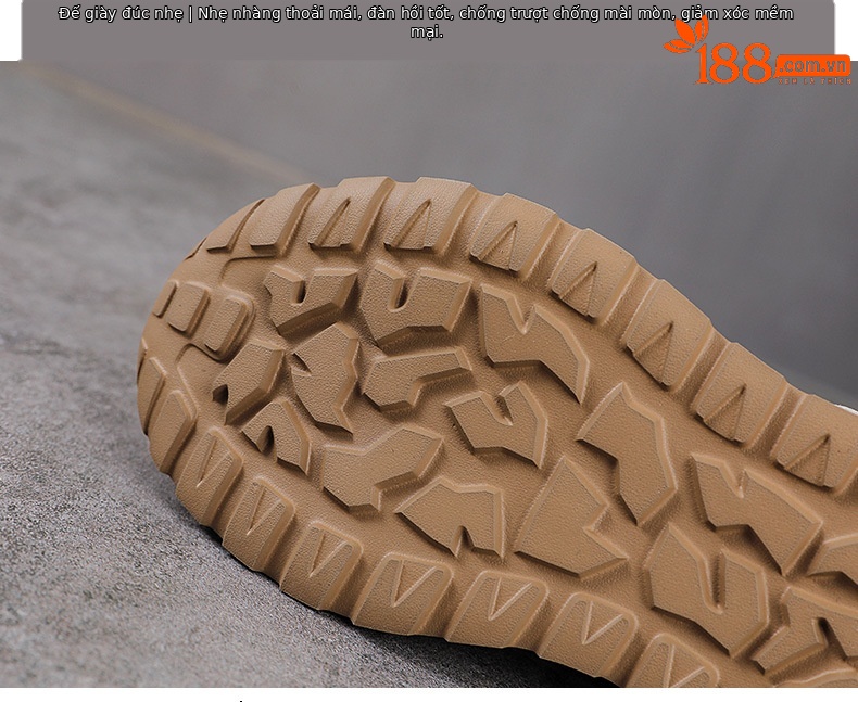 Sandal Mary Jane nữ da bò thật đế dày tăng chiều cao — màu be chi tiết 7