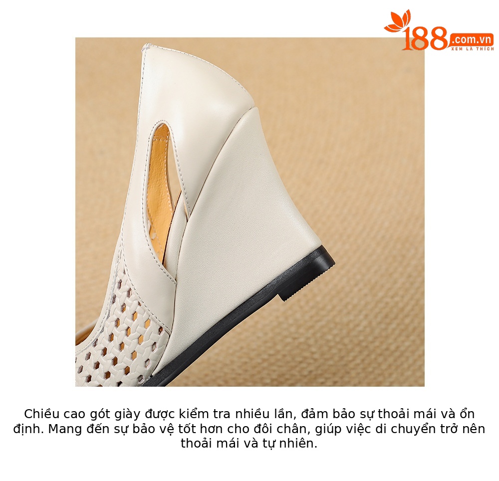 Sandal nữ mũi vuông hở mũi gót xuồng 5 cm – phong cách Pháp — màu trắng ngà, màu mơ chi tiết 19