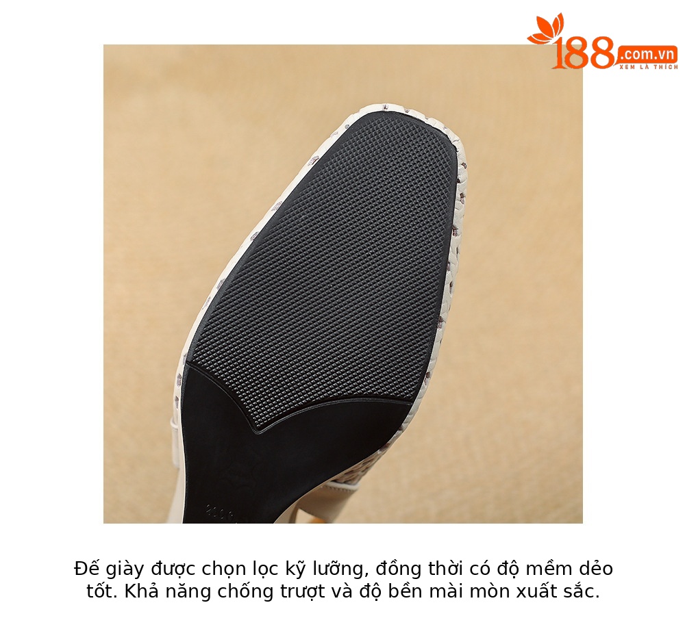 Sandal nữ mũi vuông hở mũi gót xuồng 5 cm – phong cách Pháp — màu trắng ngà, màu mơ chi tiết 20