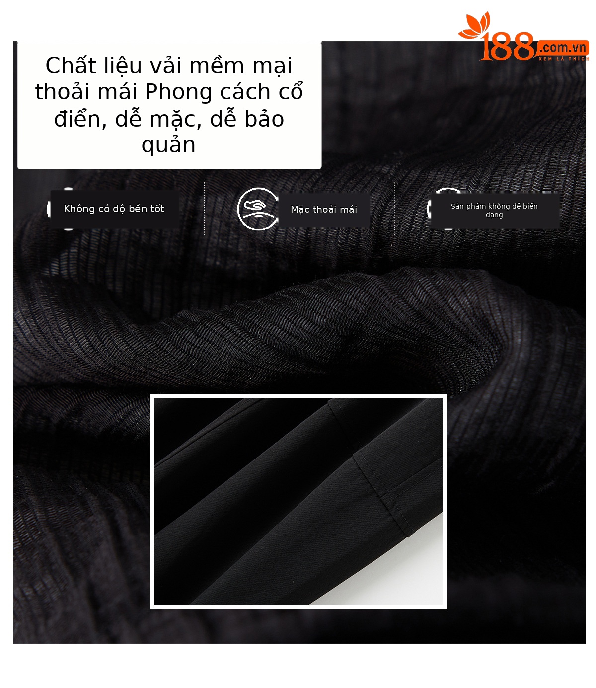 Bộ quần áo nữ mùa hè 2026 gồm áo thun rộng phối quần ống rộng cắt may — màu đen chi tiết 11