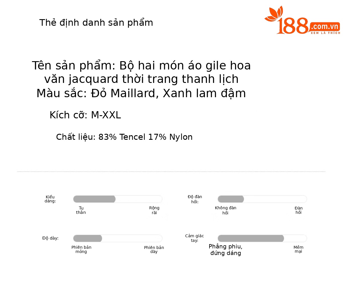 Bộ quần áo nữ hai mảnh gồm áo vest cổ V và quần ống rộng phối đồng bộ — Đỏ nâu, Xanh lông mòng đen chi tiết 10