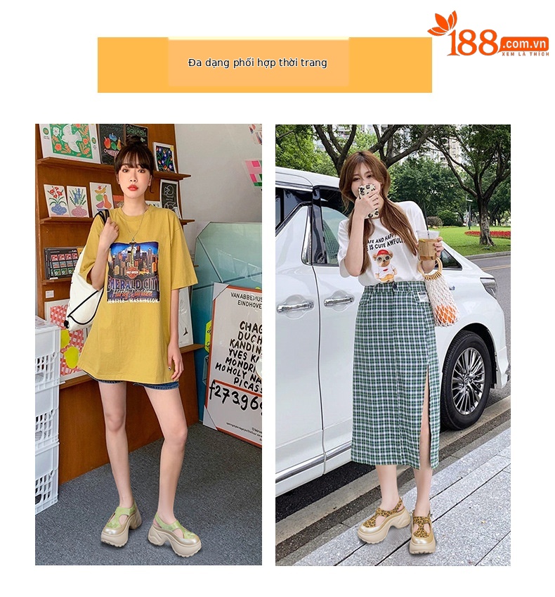 Sandal nữ đế dày mũi bít phong cách La Mã — M2897 xanh lá, M2897 bạc, M2897 màu mơ, M2897 màu da báo chi tiết 6