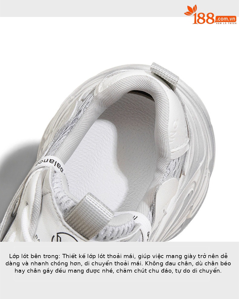 Giày thể thao platform nữ đế dày microfibre thoáng khí, gót siêu cao 8 cm — Xám chi tiết 8