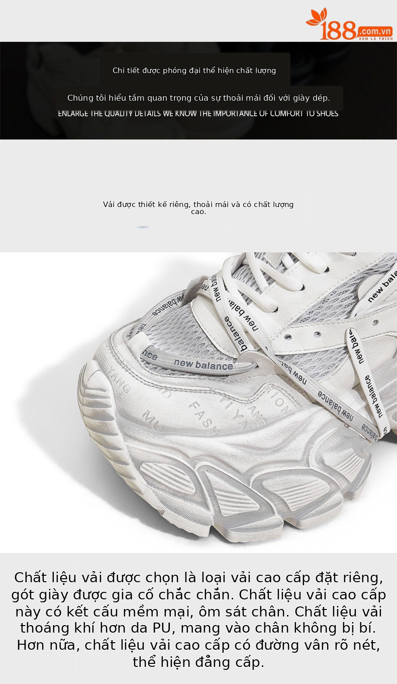 Giày thể thao platform nữ đế dày microfibre thoáng khí, gót siêu cao 8 cm — Xám chi tiết 6