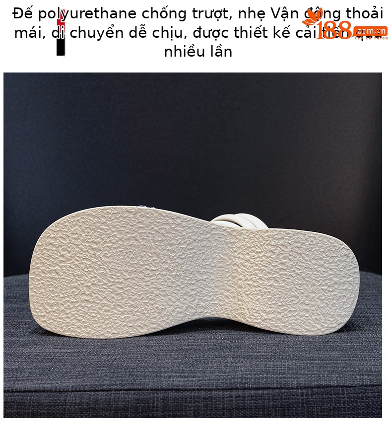 Dép sandal nữ quai chữ V đế dày phong cách tiên nữ — M2902 đen, M2902 bạc, M2902 be chi tiết 9