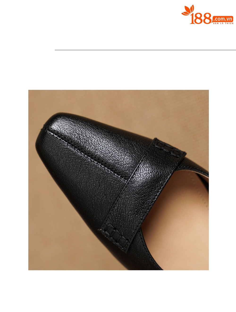 Sandal nữ da dê gót vuông 4.5 cm mũi kín hở gót phong cách Hàn Quốc — đen chi tiết 19