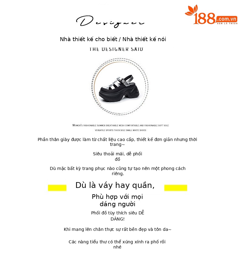 Sandal nữ đế dày phong cách La Mã gót thô cao 6 cm, hở mũi thoáng khí — M2905 màu be, M2905 màu đen, M2905 màu bạc chi tiết 4