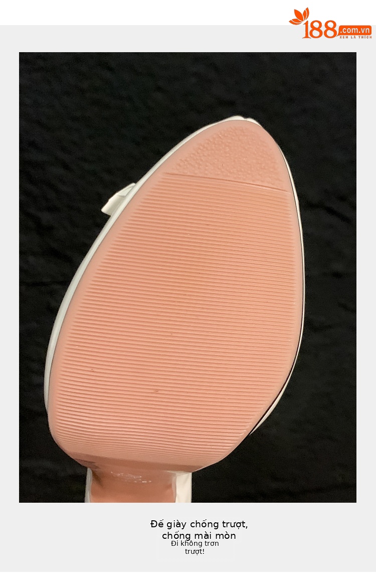 Sandal cao gót nữ mũi nhọn quai ngang gót nhọn 9 cm — màu đen, màu trắng ngà chi tiết 5