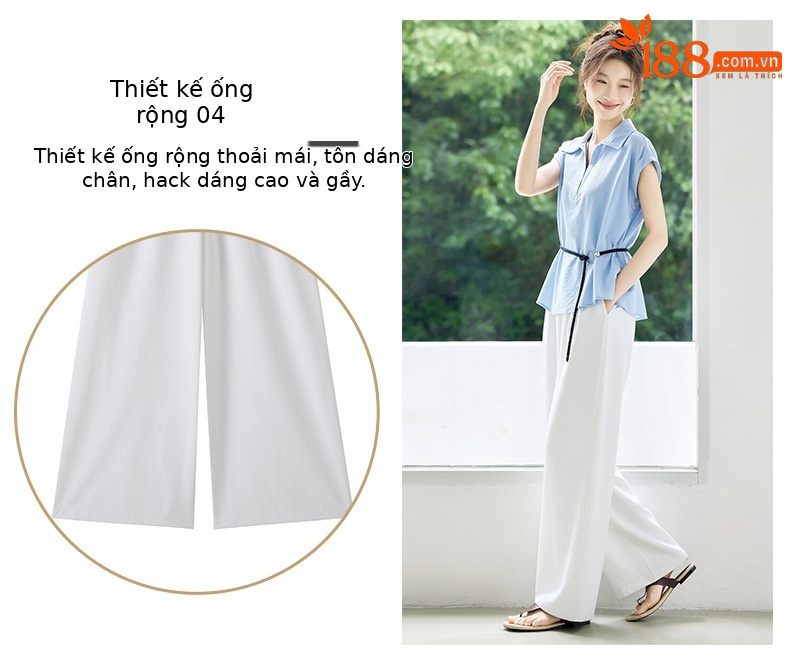 Bộ sơ mi tay dài kết hợp quần ống đứng nữ thanh lịch OU6935 — màu xanh nhạt, Xanh lá cây nhạtcolor chi tiết 7