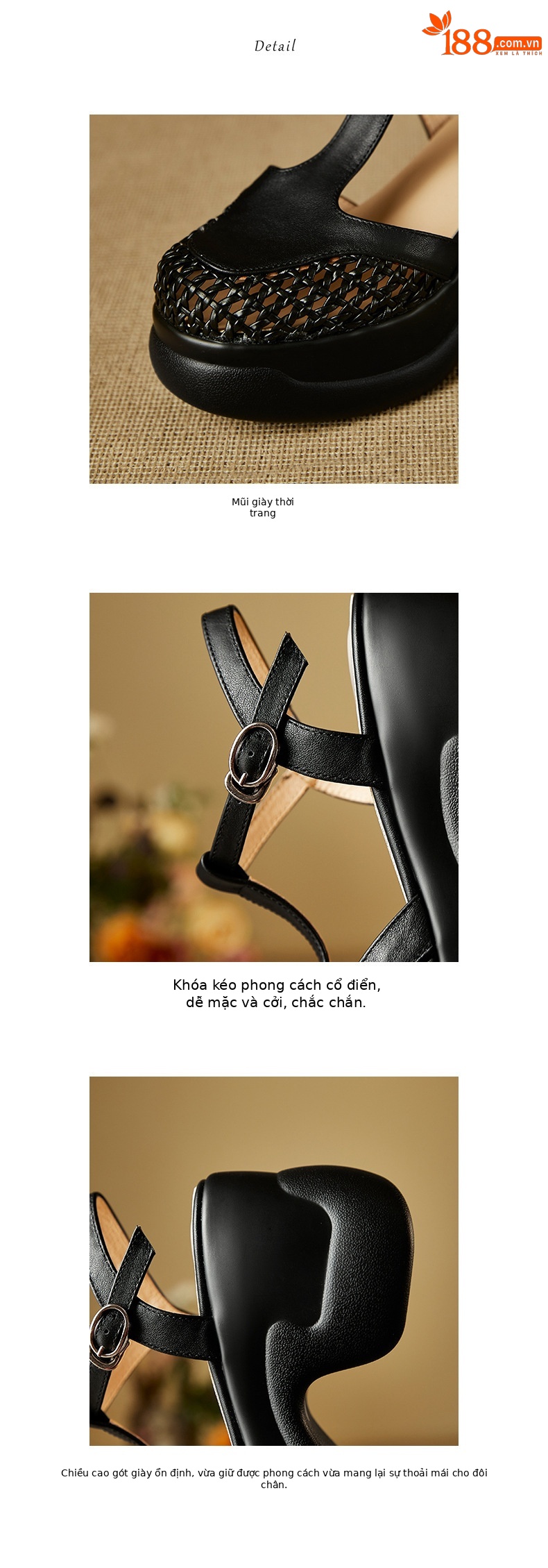 Sandal nữ quai chữ T đế xốp dày phong cách La Mã — đen chi tiết 12