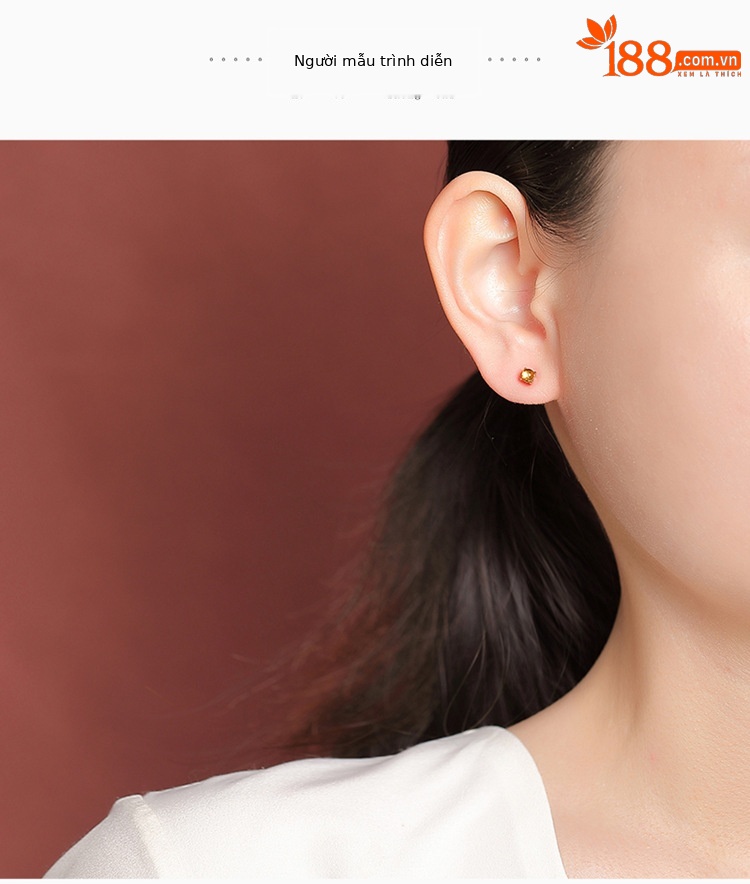 Bông tai bạc S925 mạ vàng đính pha lê trắng và pha lê vàng, kiểu dáng nhỏ nhắn tinh tế — Trắng pha lê chi tiết 4