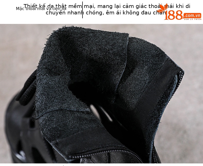 Sandal cao gót nữ hở mũi da bò thật quai buộc dây kéo sau — màu đen chi tiết 6