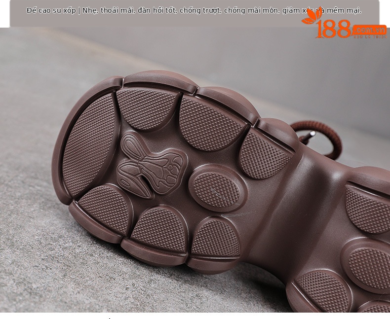 Sandal cao gót nữ hở mũi phong cách La Mã, đế dày, da bò thật, cổ cao lỗ thoáng — màu be chi tiết 7