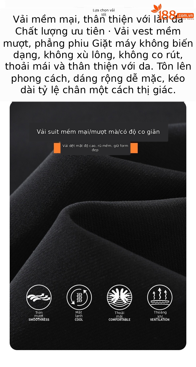 Quần tây nữ ống loe nhẹ eo cao dáng suông rủ — Đen - Loại thông thường chi tiết 3