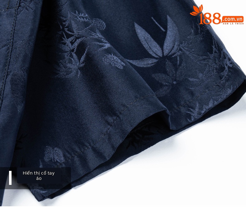 Áo sơ mi nam ngắn tay lụa satin cao cấp, phong cách công sở — Da đen26618 chi tiết 20