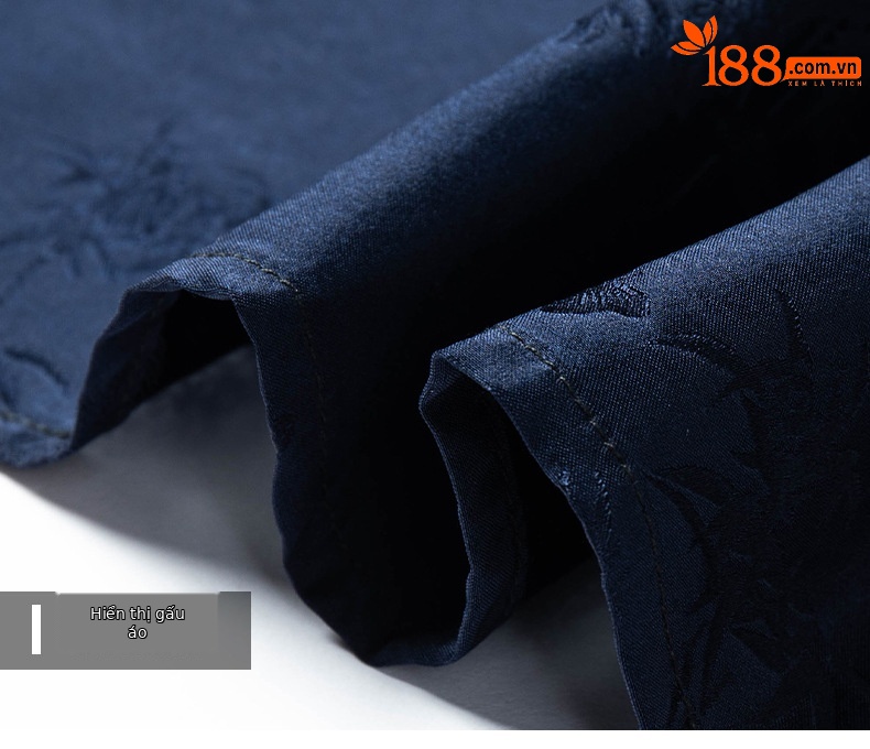 Áo sơ mi nam ngắn tay lụa satin cao cấp, phong cách công sở — Da đen26618 chi tiết 21