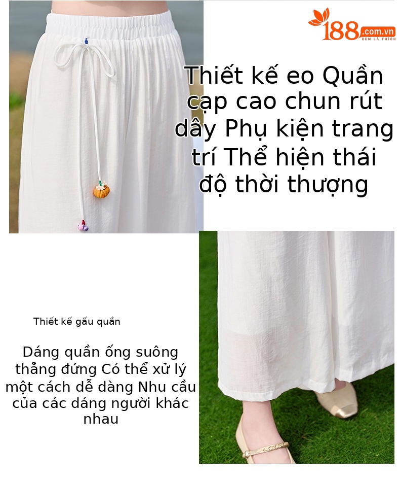 Bộ quần áo nữ hai mảnh sơ mi thêu họa tiết quốc phong kết hợp quần ống đứng MM6617 — xanh lam, Màu hồng chi tiết 6