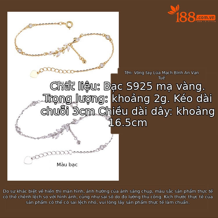 Lắc tay nữ bạc S925 kiểu xích mảnh sang trọng — Loại bạc chi tiết 2