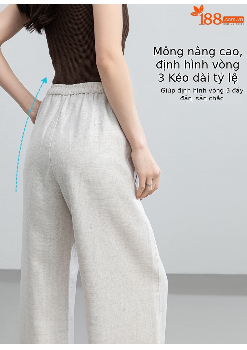 Quần ống rộng nữ cạp cao rút dây chất liệu tơ tằm thoáng mát — Màu sắc chi tiết 14